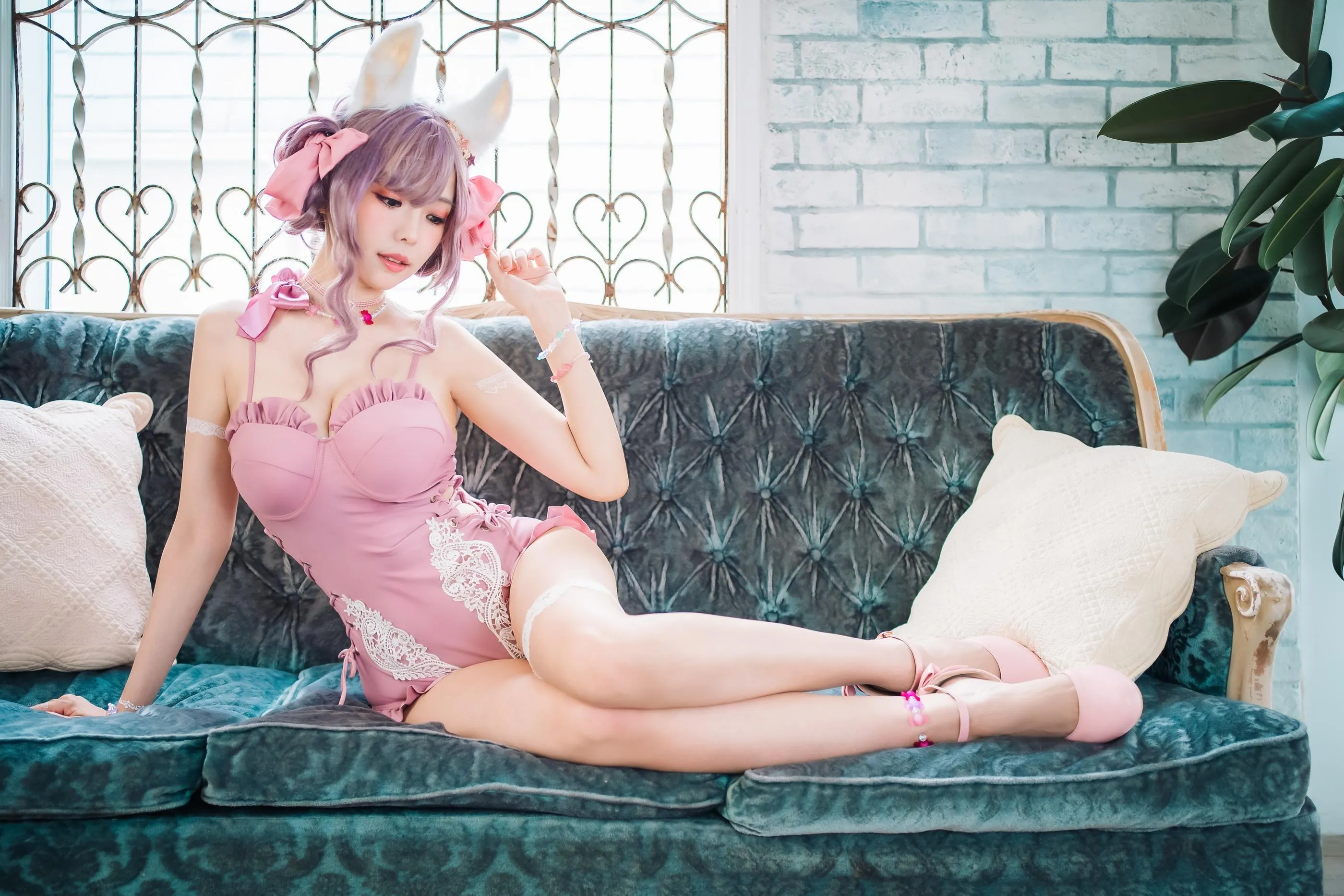 ElyEE子 – NO.82 Fluffy Summer – Original Swimsuit-粉色 [54P]插图7